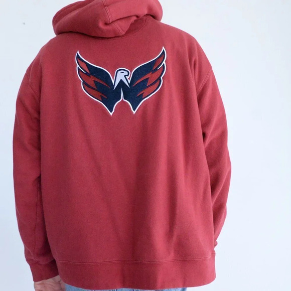 Vintage Old Time Hockey Officially Licensed NHL Red Washington Capitals Zip Up - Picture 3 of 12